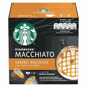 ستاربكس نيسبرسو قهوة كراميل مكياتو علبة كبسولات 6+6 127.8 جم