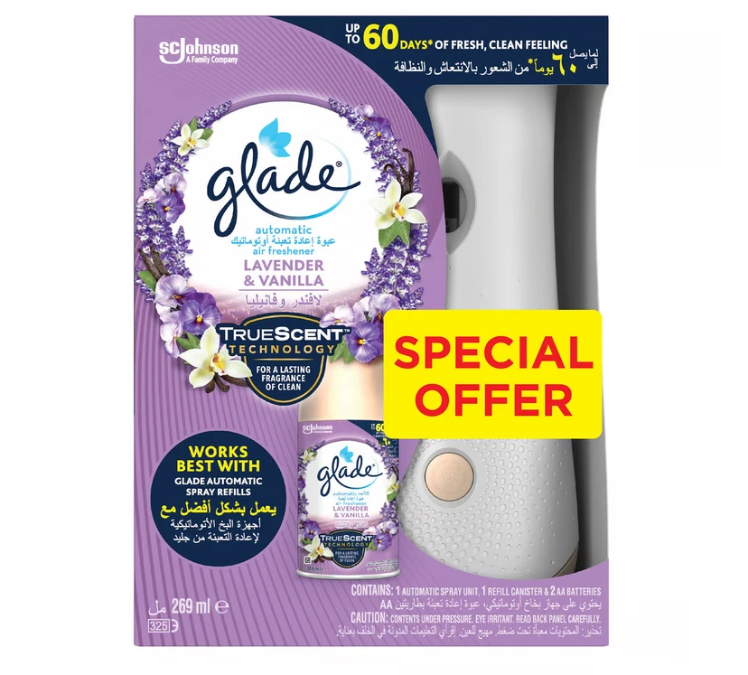 جليد بخاخ معطر للجو اوتوماتيكي + برائحة لافندر و فانيلا عبوة أعادة تعبئة عرض توفير 175 جم