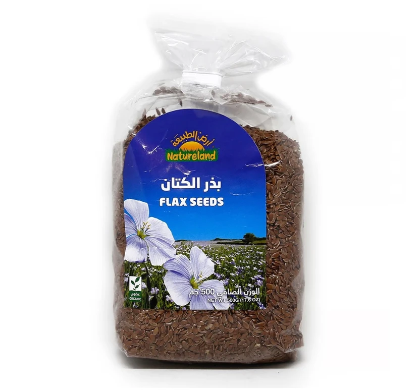 أرض الطبيعة بذور الكتان البني 500 جم