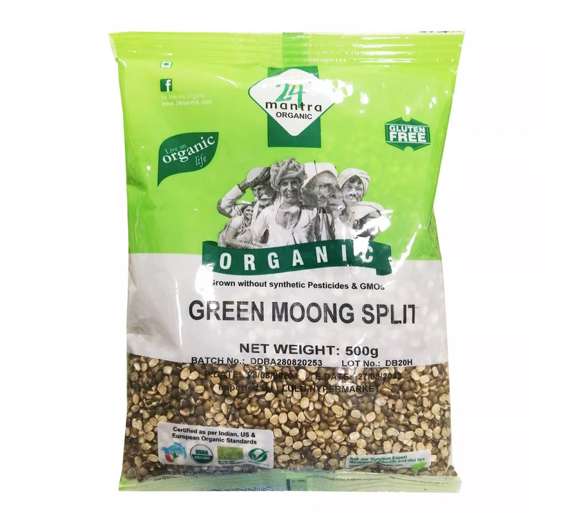 24 مانترا حمص مونج الأخضر العضوي 500 جم