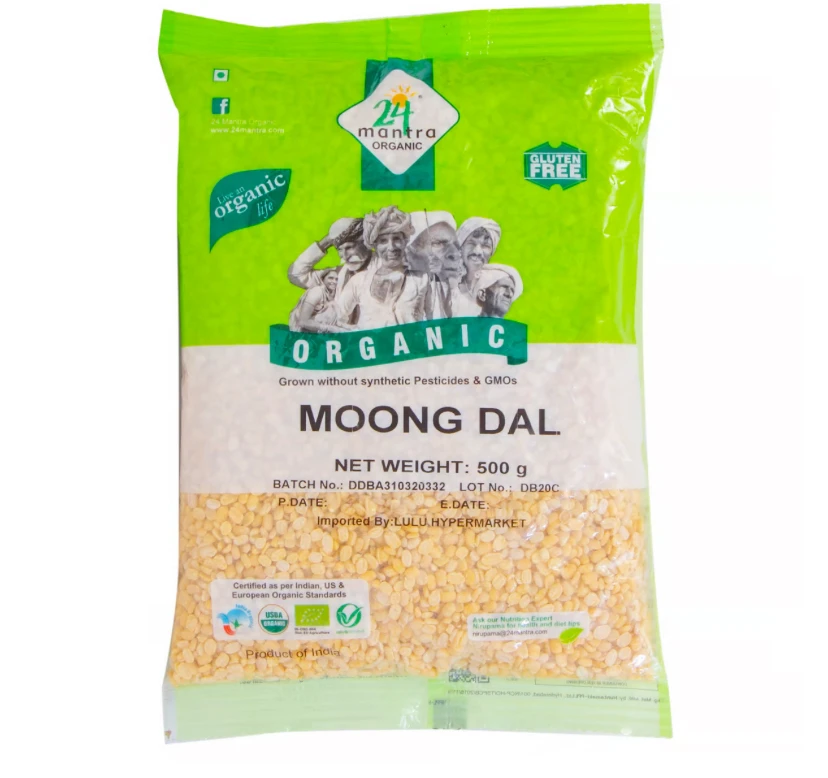24 مانترا عدس مونج أخضر مقشر عضوي 500 جم